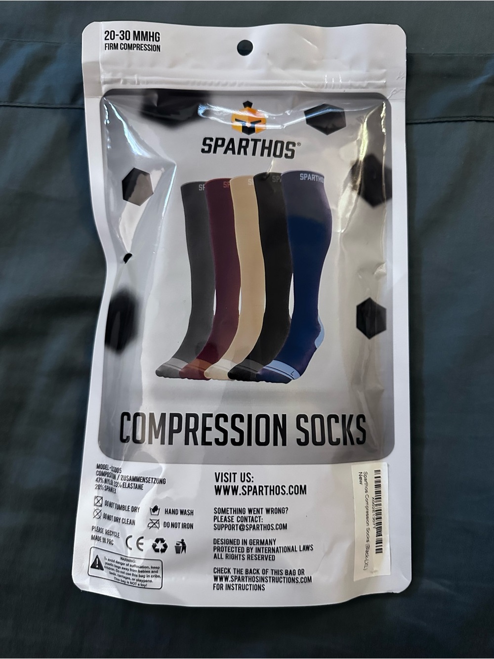 Sparthos Compression Socks - Black, Size L/XL, One Pair